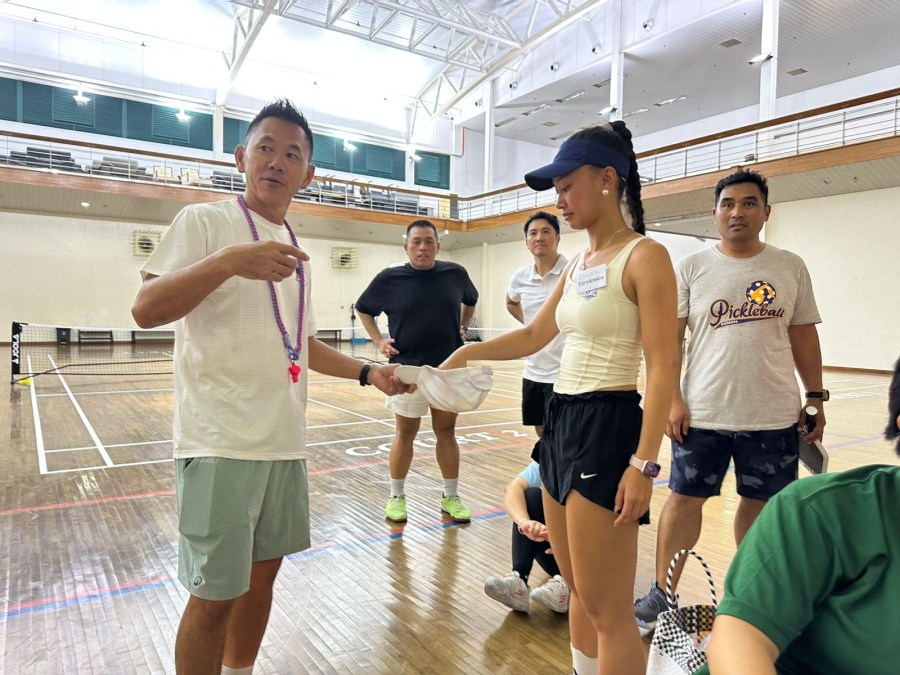 Pickleball players after a session in Singapore